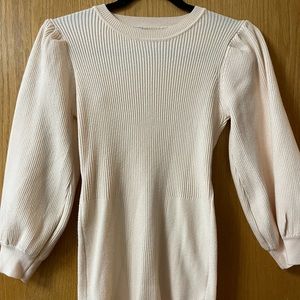 Sweater dress with balloon sleeves